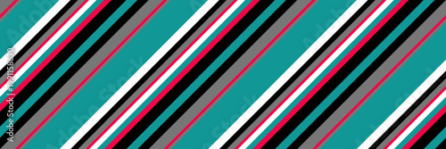 Dynamic diagonal stripes in teal, black, white, gray, and pink create a vibrant, modern pattern.  Perfect for backgrounds, textiles, or website design, this image evokes energy and style.