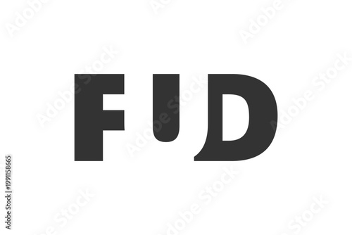 FUD logo design. Initial letter F U D bold font style for tech startups, consulting, corporate branding. Creative company name, headlines typography identity, trendy logotype.