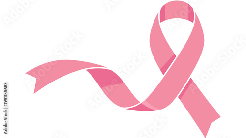 Pink breast cancer awareness ribbon symbol isolated on transparent background