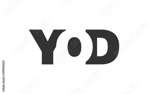 YOD logo design. Initial letter Y O D bold font style for tech startups, consulting, corporate branding. Creative company name, headlines typography identity, trendy logotype.