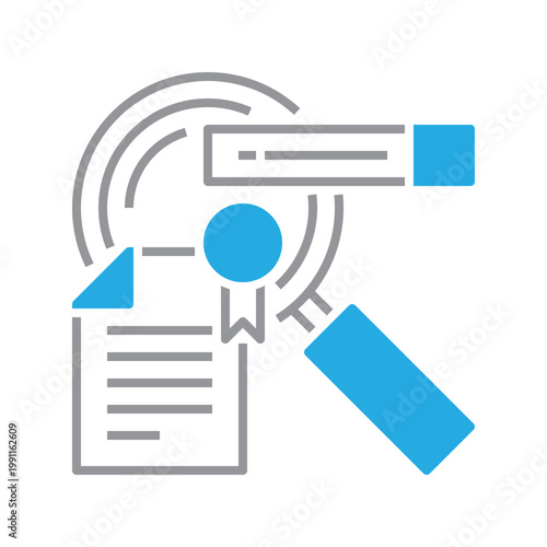 Blue and gray two tone search engine optimization icon