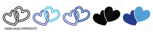 Love icon set in multiple style collection