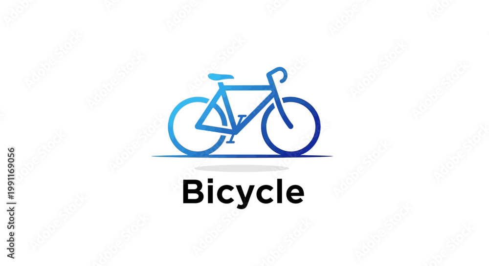 Fototapeta premium Blue Bicycle Icon Simple Illustration of a Bicycle for Design.
