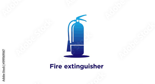 Blue Fire Extinguisher Icon Safety Equipment for Emergency Situations.