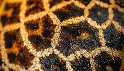 Close-up of a Giraffes Fur Pattern - A Natural Mosaic.