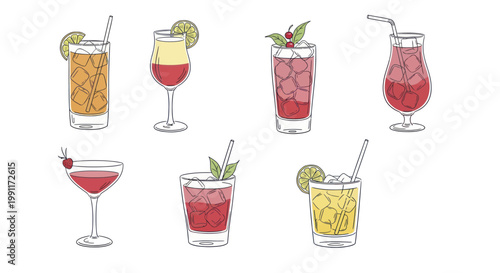 Collection of Assorted Refreshing Alcoholic and Non Alcoholic Drinks.