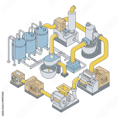 Industrial Manufacturing Plant Equipment Assembly Line.