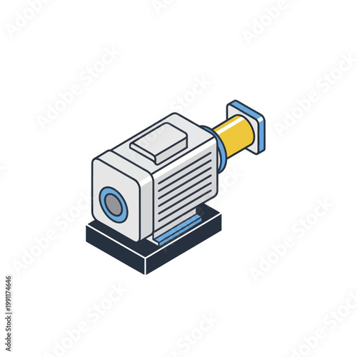 Isometric illustration of a modern industrial pump motor.