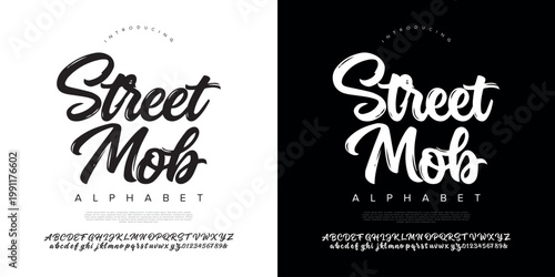 Foto Street Mob Elegant Brush Script Font for Modern Branding Logo and Stylish Urban