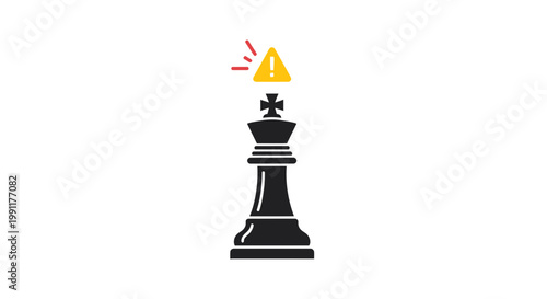 Black Chess Piece With Yellow Light.