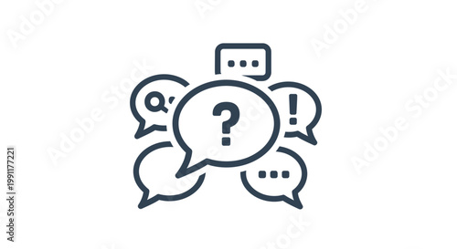 Question Mark Speech Bubbles Icon.