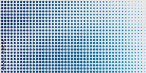 Abstract blue halftone dot pattern background with gradient effect. Minimalist geometric vector illustration for technology, corporate identity, and modern digital web design.