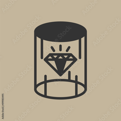 Diamond Secure Display Icon Gemstone in Cylinder Case