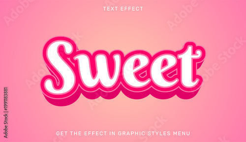 A vibrant pink background with a stylized sweet text effect in white and pink hues