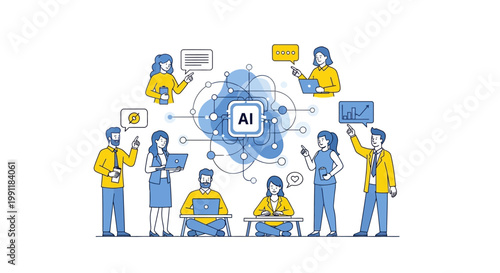 People working with AI technology.