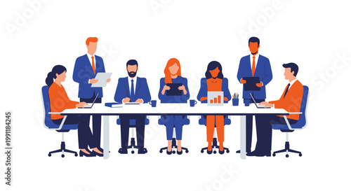 Business people sitting at table.
