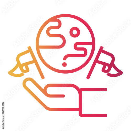 negotiation Line Gradient Icon