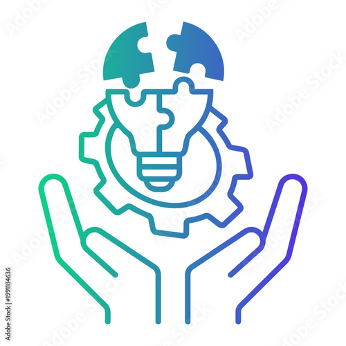 negotiation Line Gradient Icon