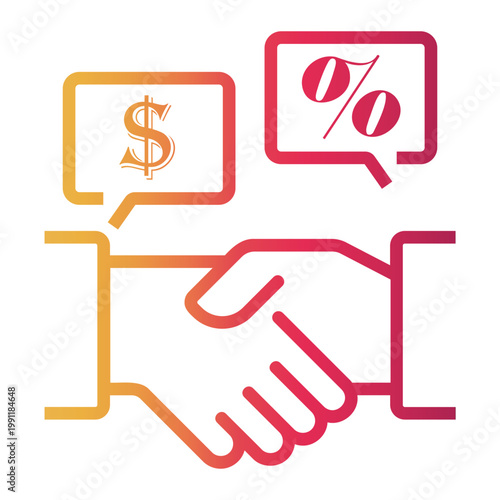 negotiation Line Gradient Icon