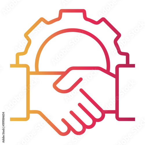 negotiation Line Gradient Icon