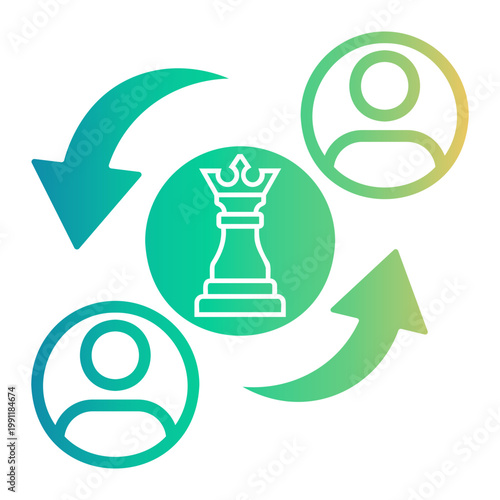 negotiation Line Gradient Icon