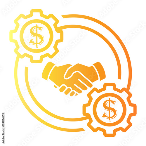 negotiation Line Gradient Icon