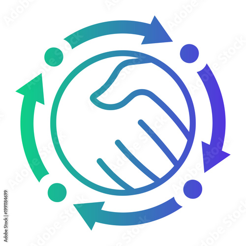 negotiation Line Gradient Icon