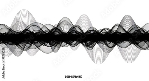 Abstract sound wave frequency pattern for deep learning concept