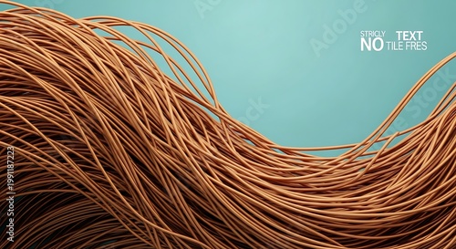 Abstract Copper Wiring Flowing Against Teal Background