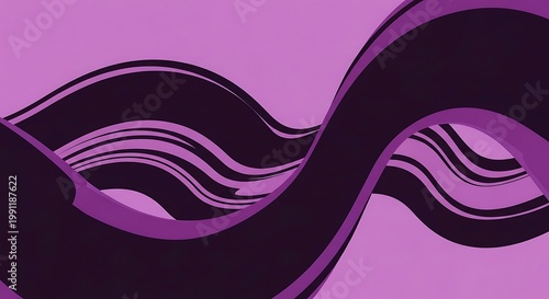 Abstract Wavy Purple Fluid Lines Background