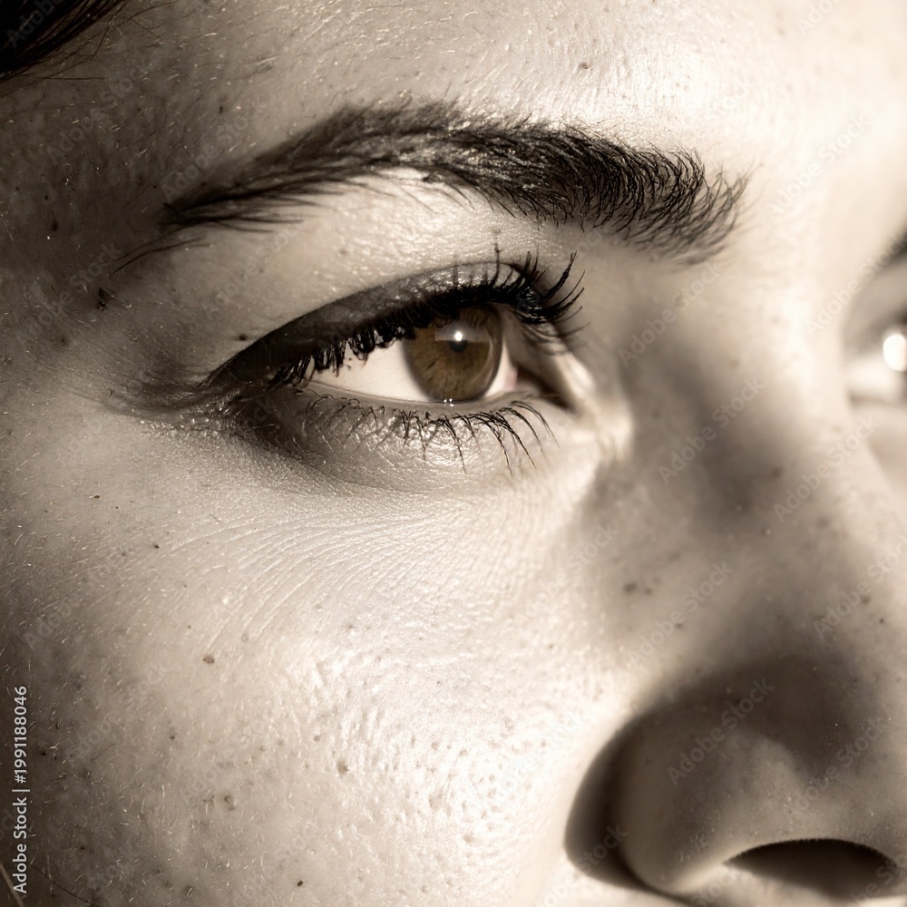 Obraz premium Close-up of a 30-year-old beautiful hispanic woman's face.