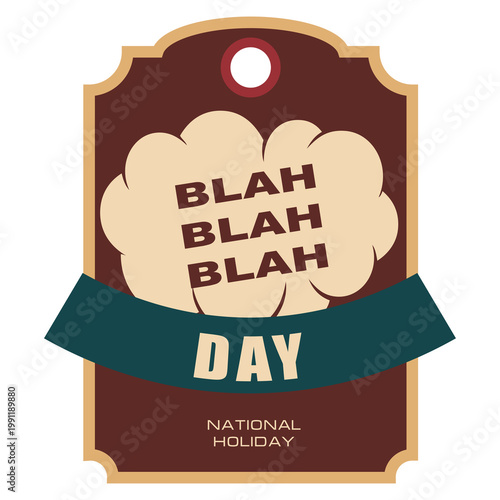Label for Blah Blah Blah Day