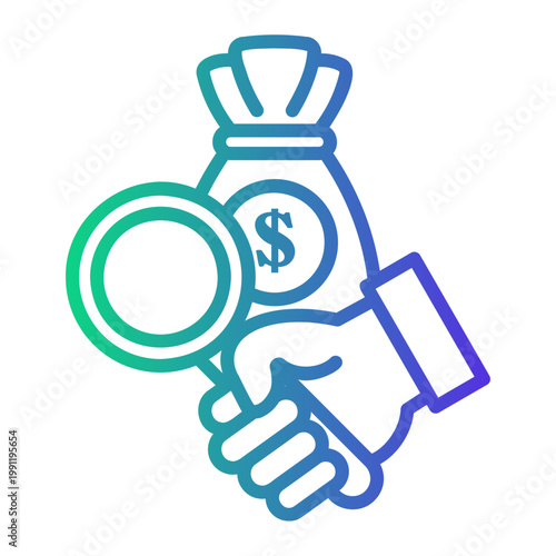 review Line Gradient Icon