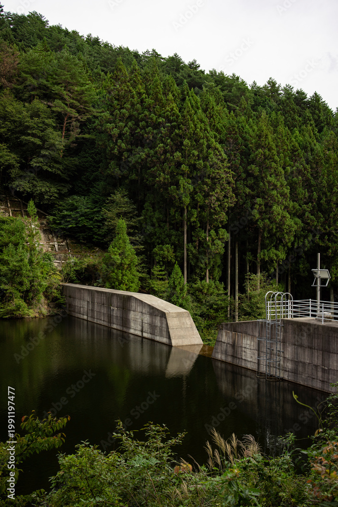 Fototapeta premium 長野県上伊那郡中川村にある和見沢砂防堰堤