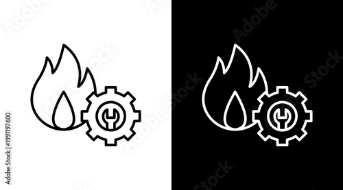 Hotfix Update Outline White Icon Set Design