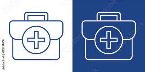 Aid Blue And White Icon Style Collection