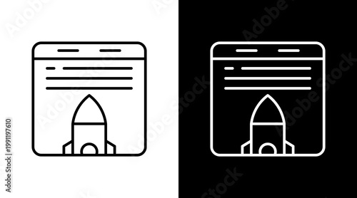 Major Release Outline White Icon Set Design