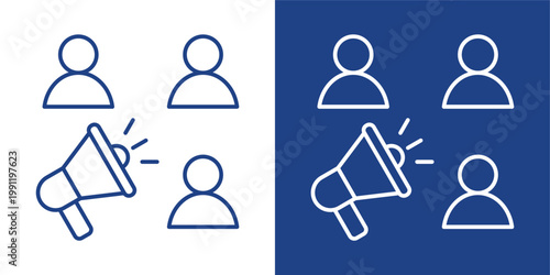 Outreach Blue And White Icon Style Collection