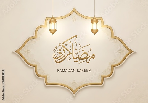 Ramadan celebration banner with arabic calligraphy and ornate lanterns celebration calligraphy
