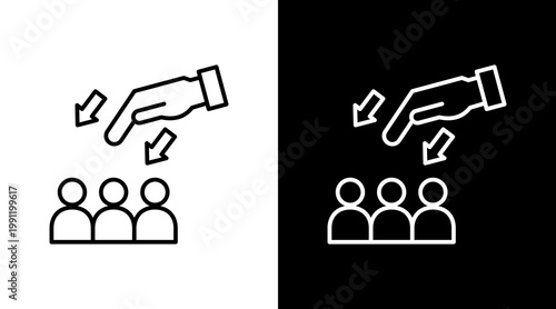 Helping Hands Outline White Icon Set Design