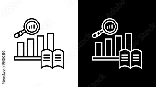Study Tracker Outline White Icon Set Design