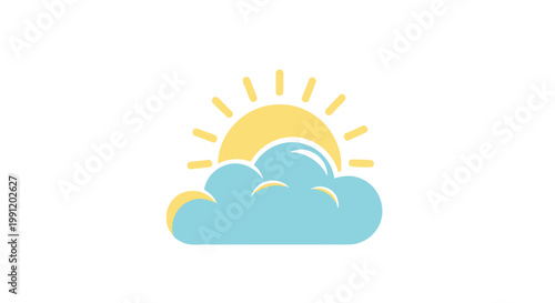 Sun Rising Behind Blue Clouds.