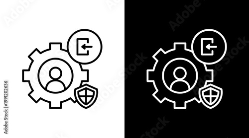 Access Control Outline White Icon Set Design