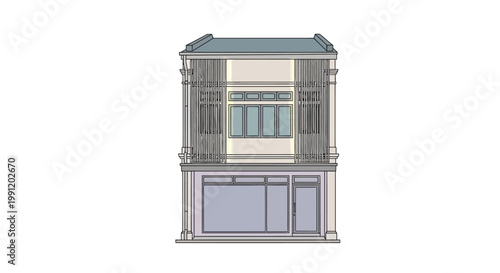 Detailed illustration of a building facade.