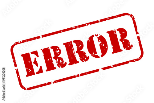 Error red rubber stamp with texture vector illustration