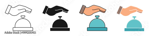 hotel service bell icon. service bell icon for hotel reception desk assistance and hospitality concepts
