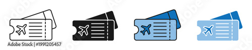 airline boarding pass icons. airline boarding pass icons for travel booking and flight reservation interface