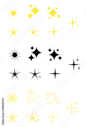 sparkles and shining stars. sparkling light effect sparkles and shining stars for magic or celebration design