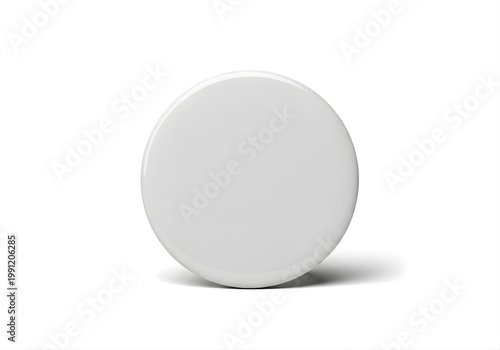Isolated blank white circular button badge mockup for custom design, branding templates, logo display, marketing accessories