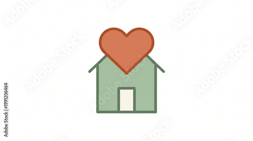 Iconic representation of a cozy home filled with affection, symbolizing family values, security, and the warmth of a beloved dwelling